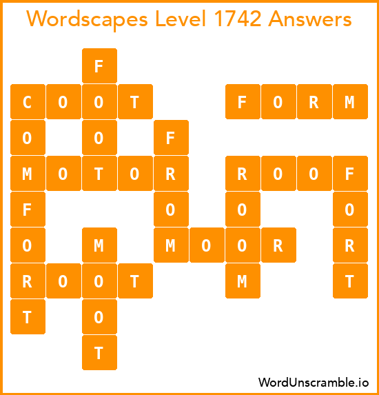Wordscapes Level 1742 Answers