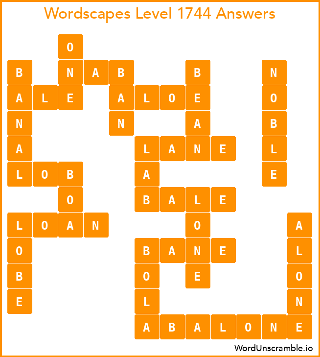 Wordscapes Level 1744 Answers