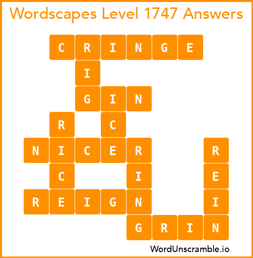 Wordscapes Level 1747 Answers