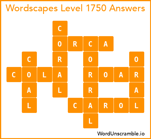 Wordscapes Level 1750 Answers