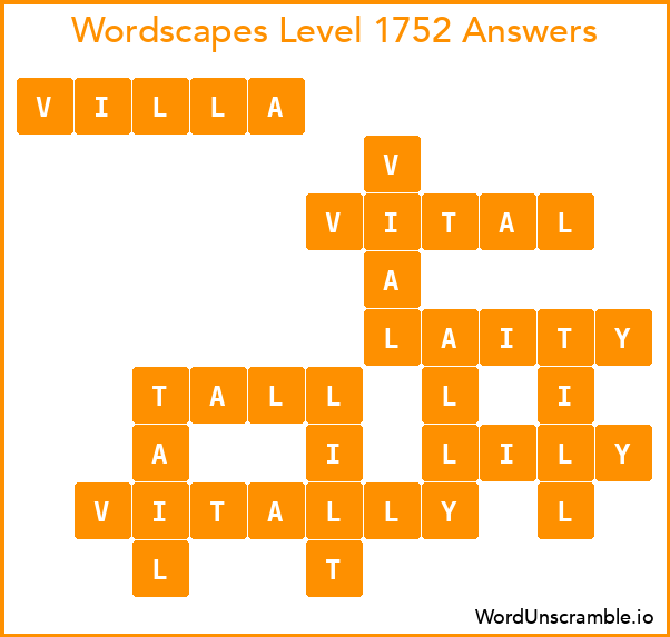 Wordscapes Level 1752 Answers