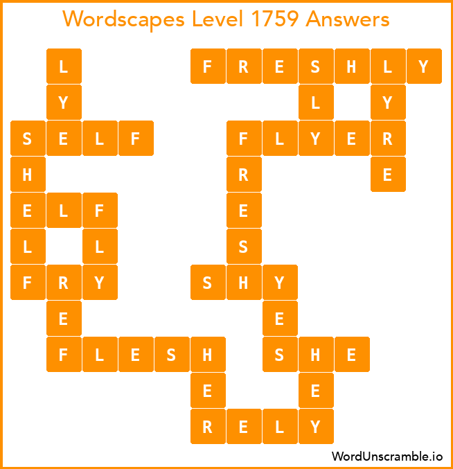 Wordscapes Level 1759 Answers