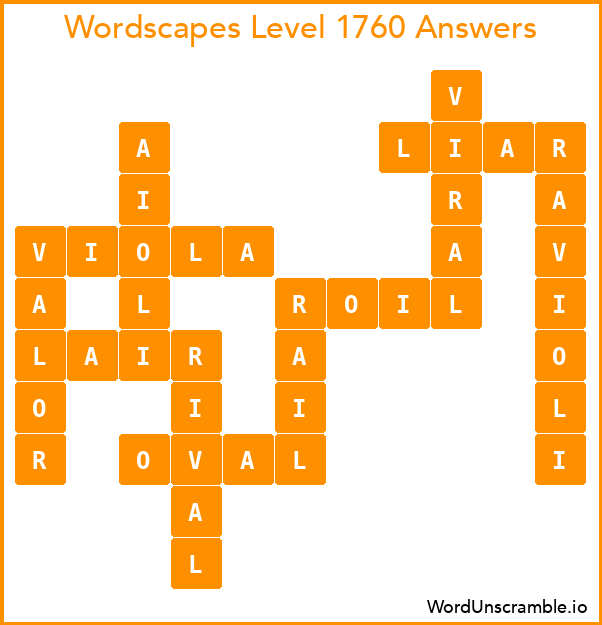 Wordscapes Level 1760 Answers