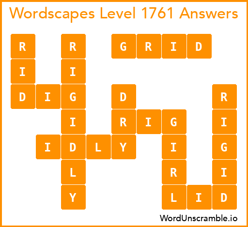 Wordscapes Level 1761 Answers