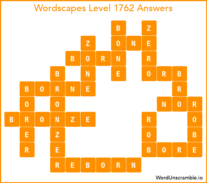 Wordscapes Level 1762 Answers