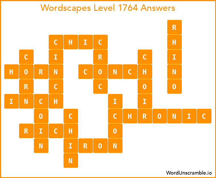 Wordscapes Level 1764 Answers