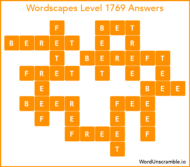 Wordscapes Level 1769 Answers