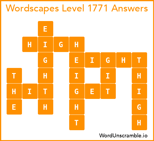 Wordscapes Level 1771 Answers