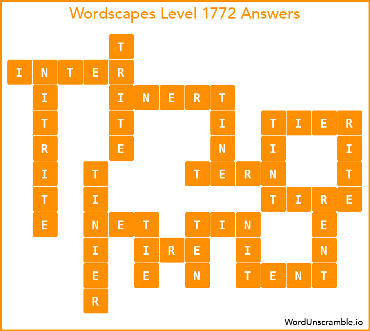 Wordscapes Level 1772 Answers