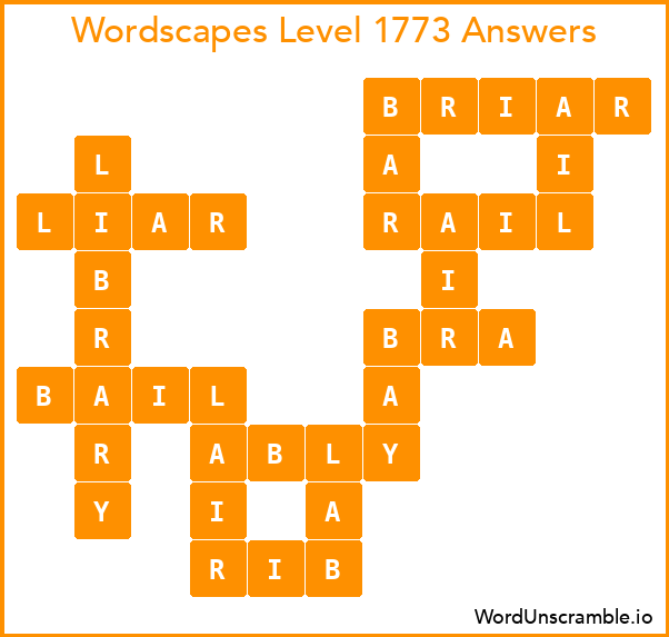 Wordscapes Level 1773 Answers