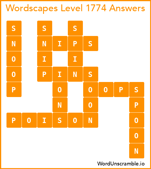 Wordscapes Level 1774 Answers