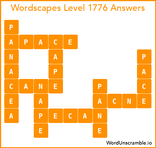 Wordscapes Level 1776 Answers