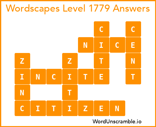 Wordscapes Level 1779 Answers