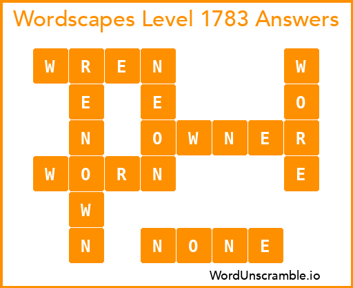Wordscapes Level 1783 Answers