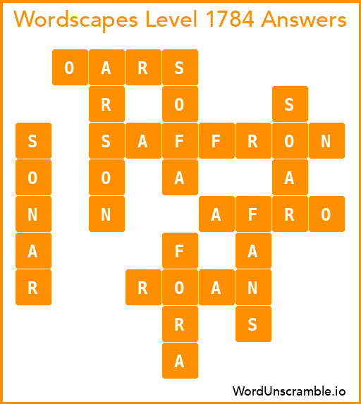 Wordscapes Level 1784 Answers