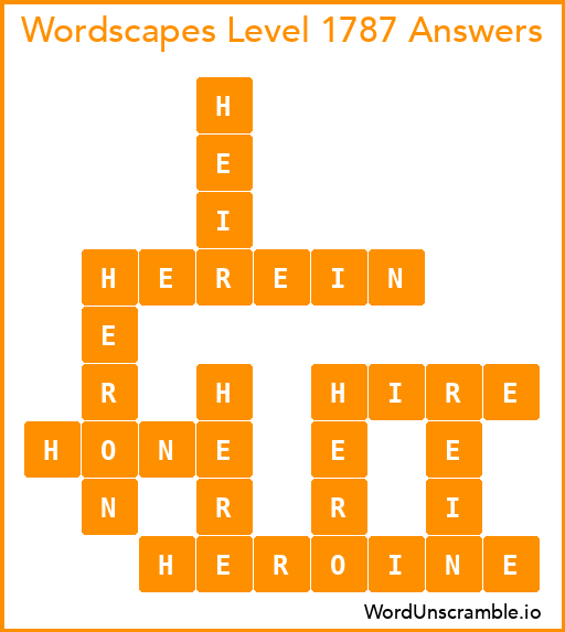 Wordscapes Level 1787 Answers