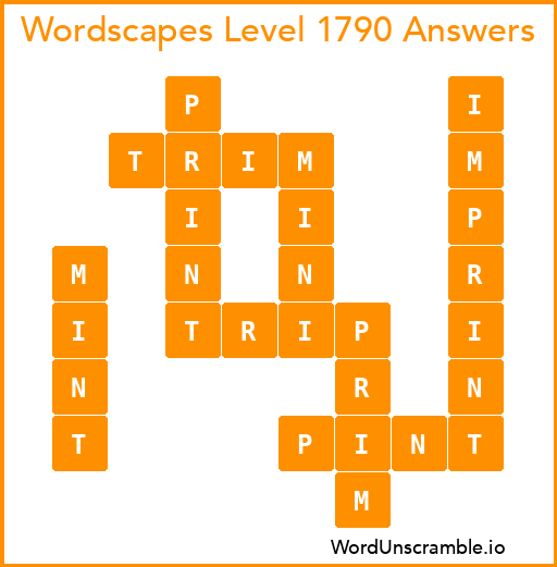 Wordscapes Level 1790 Answers