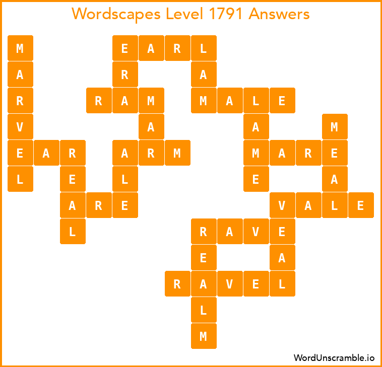 Wordscapes Level 1791 Answers