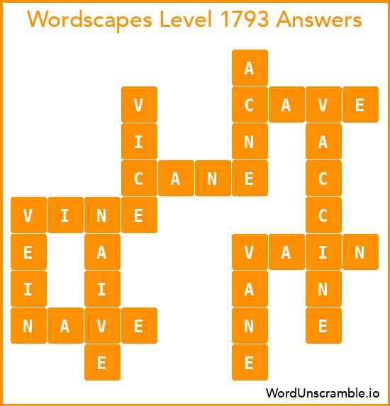 Wordscapes Level 1793 Answers
