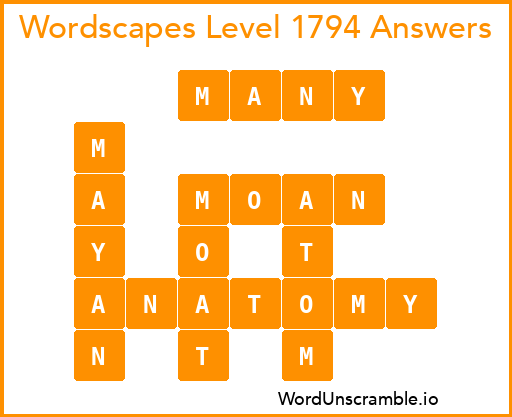 Wordscapes Level 1794 Answers