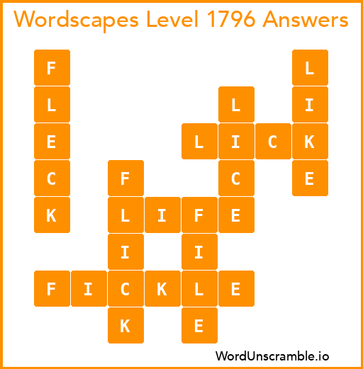 Wordscapes Level 1796 Answers