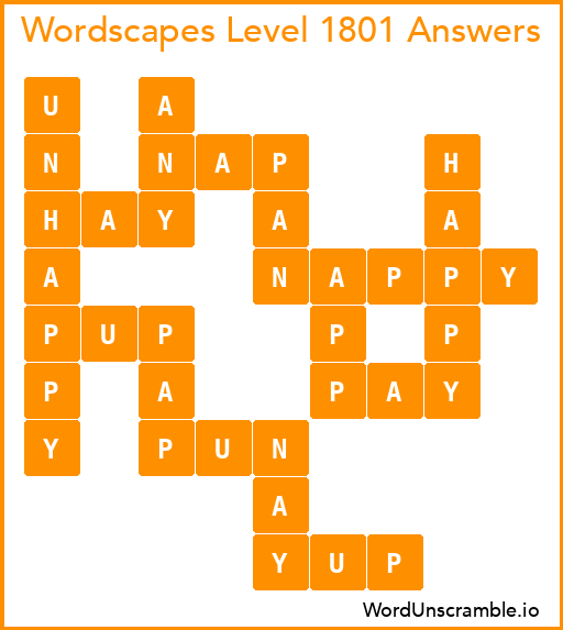 Wordscapes Level 1801 Answers