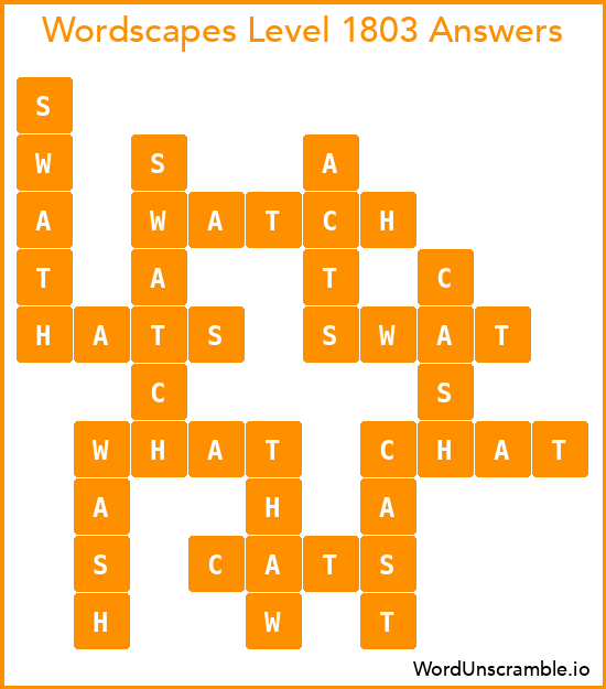 Wordscapes Level 1803 Answers
