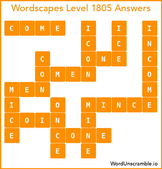 Wordscapes Level 1805 Answers