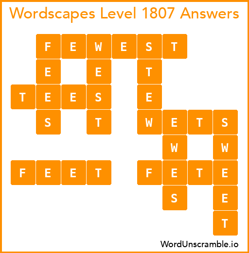 Wordscapes Level 1807 Answers