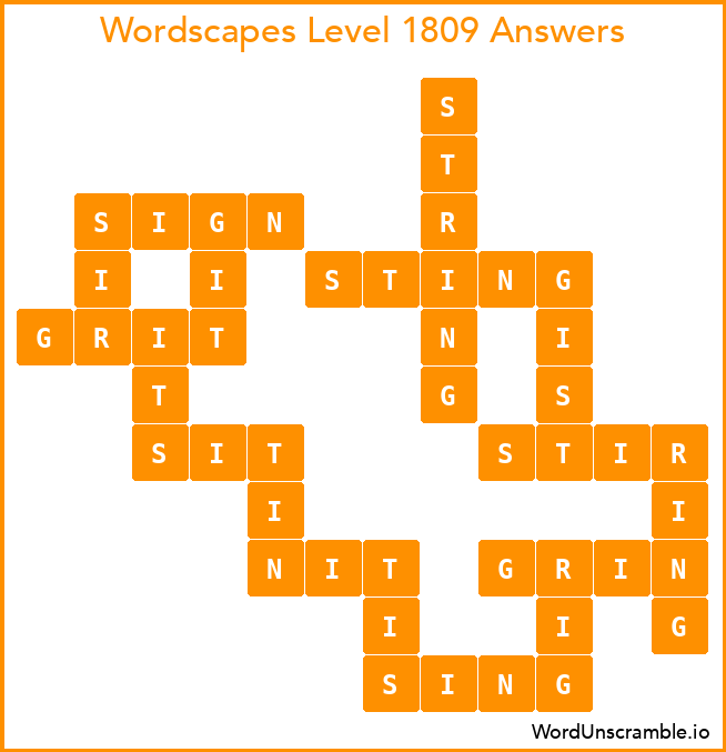 Wordscapes Level 1809 Answers
