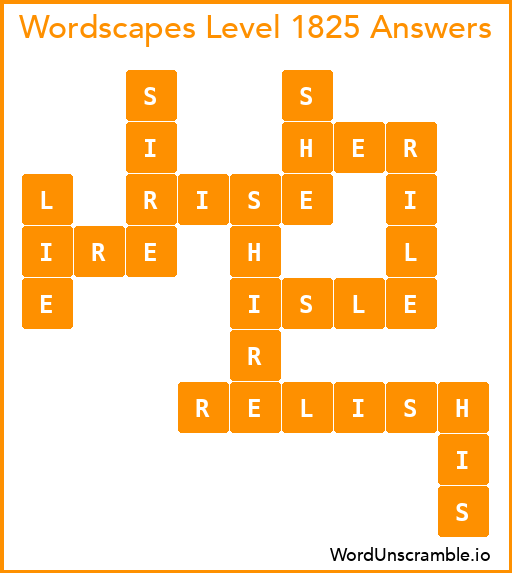 Wordscapes Level 1825 Answers
