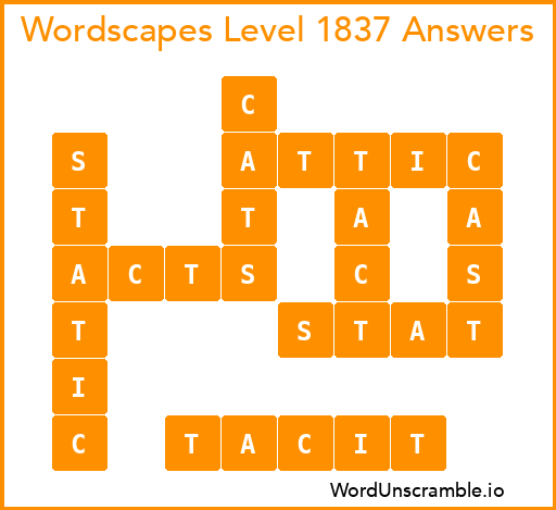 Wordscapes Level 1837 Answers