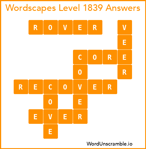 Wordscapes Level 1839 Answers