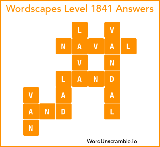 Wordscapes Level 1841 Answers