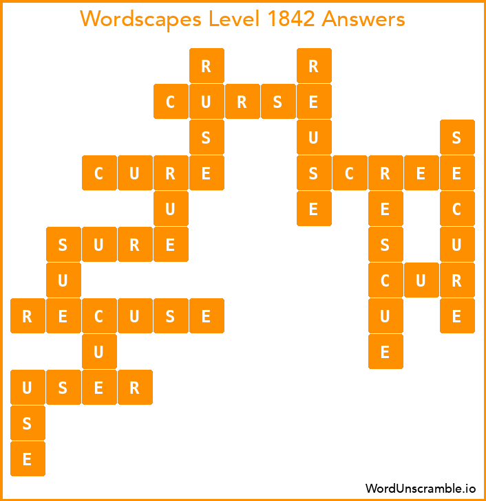 Wordscapes Level 1842 Answers