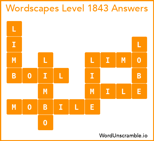 Wordscapes Level 1843 Answers