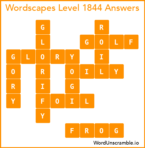 Wordscapes Level 1844 Answers