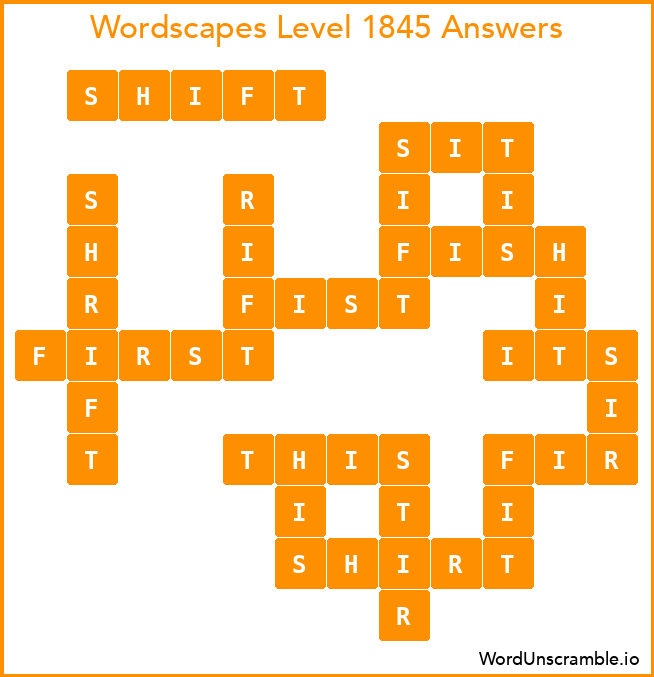Wordscapes Level 1845 Answers