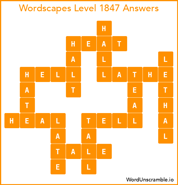 Wordscapes Level 1847 Answers