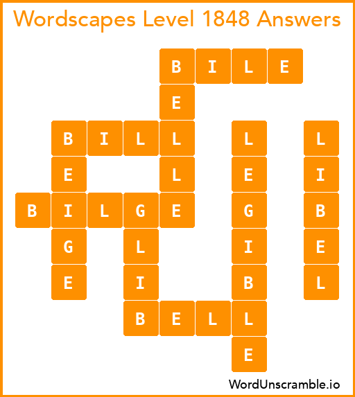 Wordscapes Level 1848 Answers