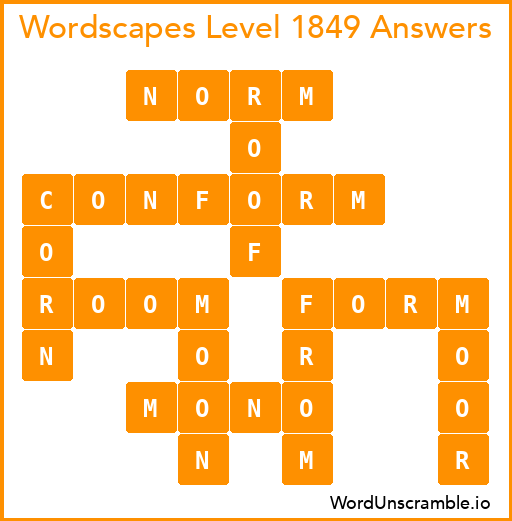 Wordscapes Level 1849 Answers