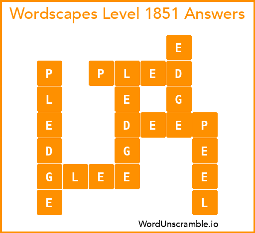 Wordscapes Level 1851 Answers