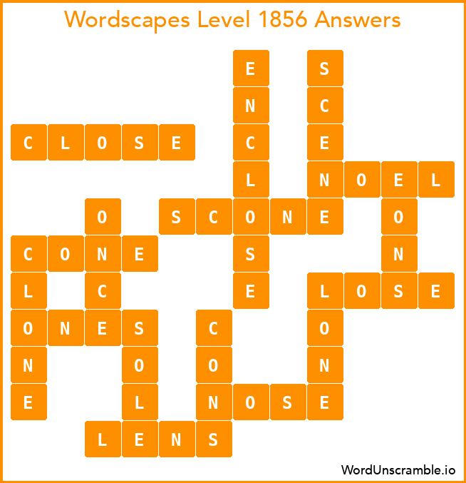 Wordscapes Level 1856 Answers