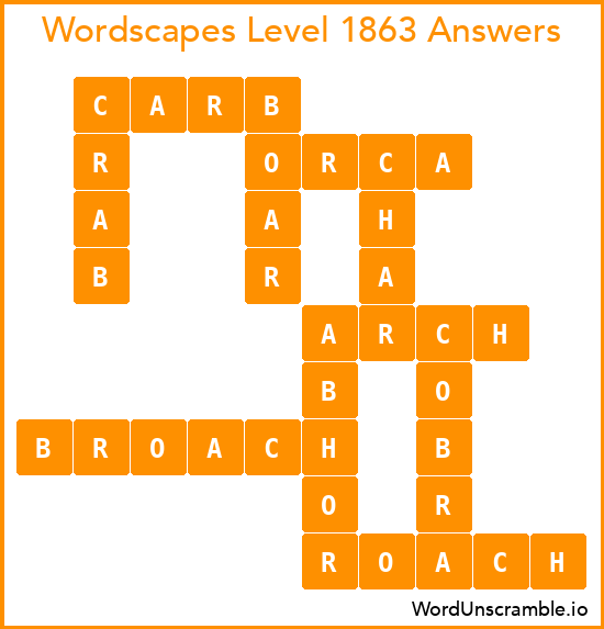 Wordscapes Level 1863 Answers