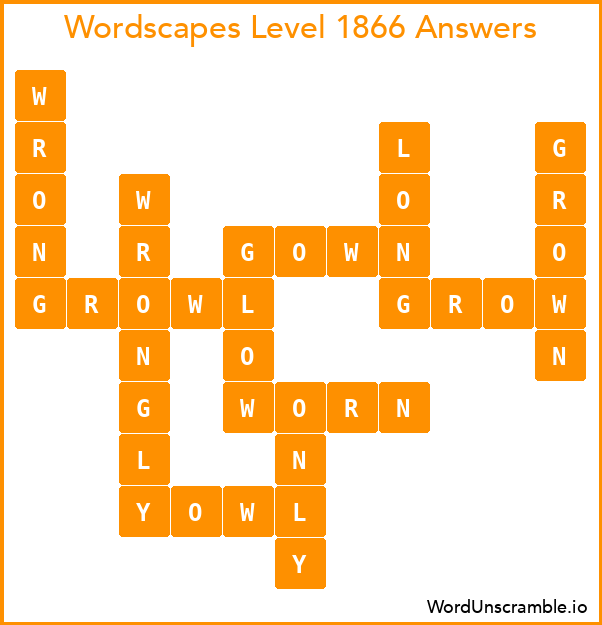Wordscapes Level 1866 Answers