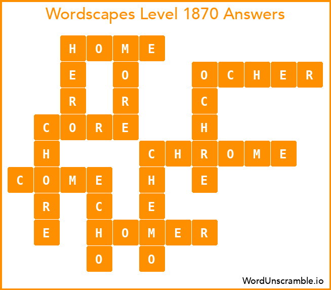 Wordscapes Level 1870 Answers