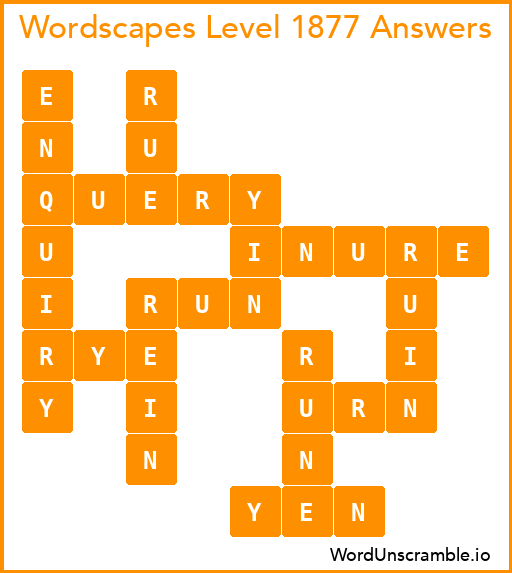 Wordscapes Level 1877 Answers