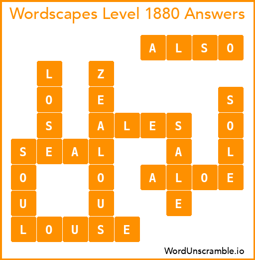 Wordscapes Level 1880 Answers