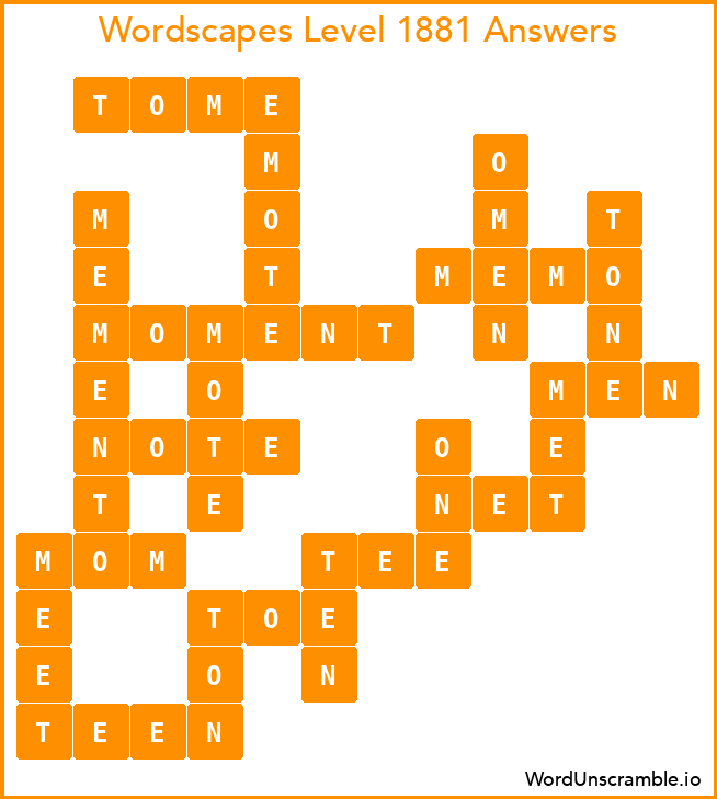 Wordscapes Level 1881 Answers