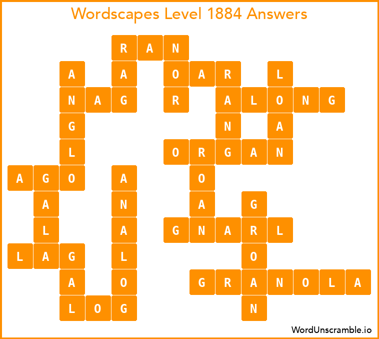 Wordscapes Level 1884 Answers